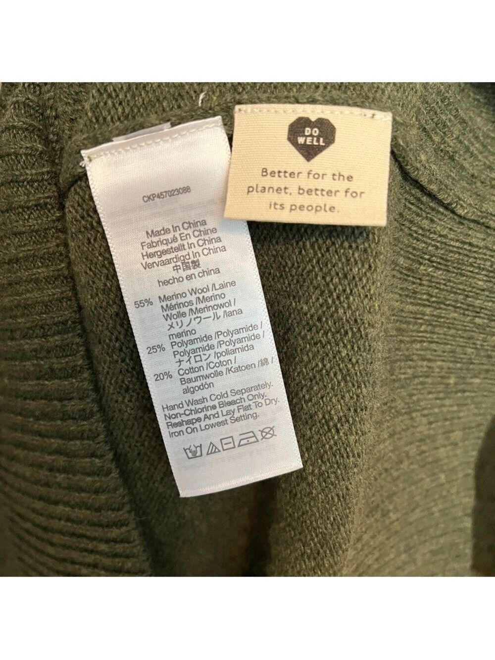 Like New Madewell Polo Sweater Dress Wool Blend Green oversized small - Picture 6 of 6
